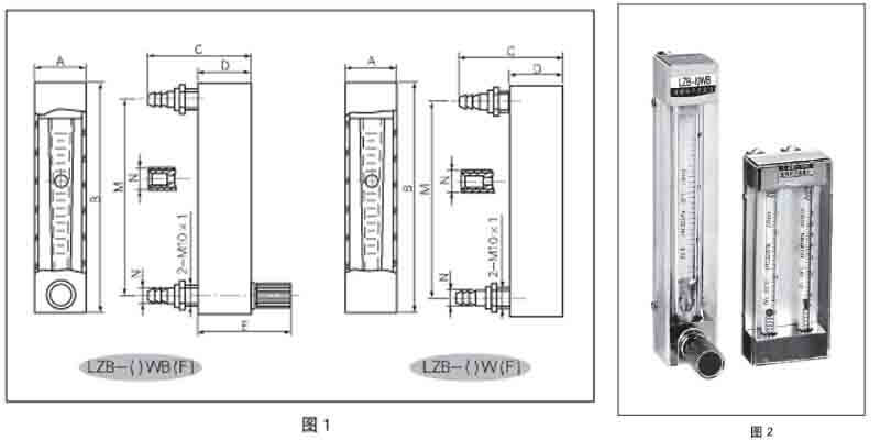 PC200电子式流量开关接线图和尺寸图