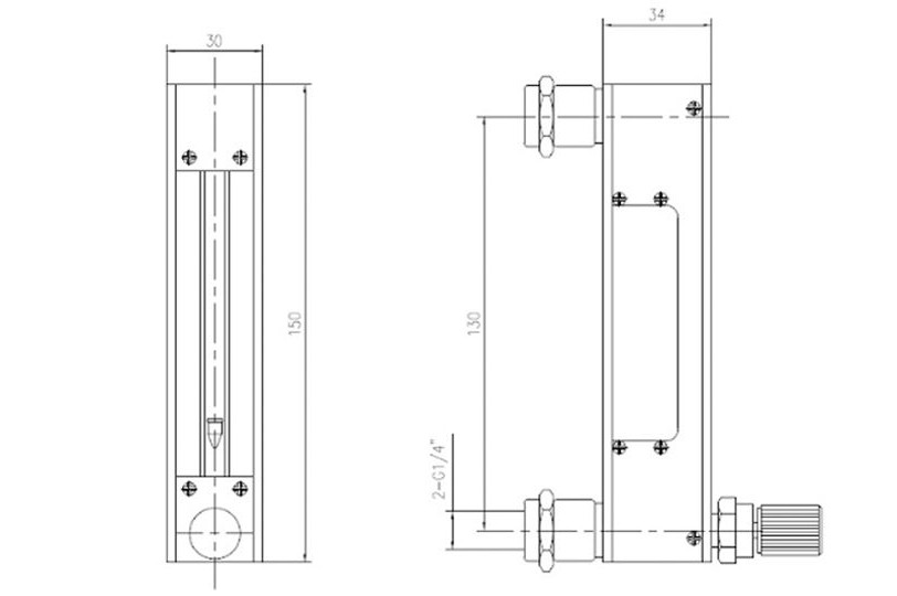 DK800玻璃转子流量计外形及安装尺寸